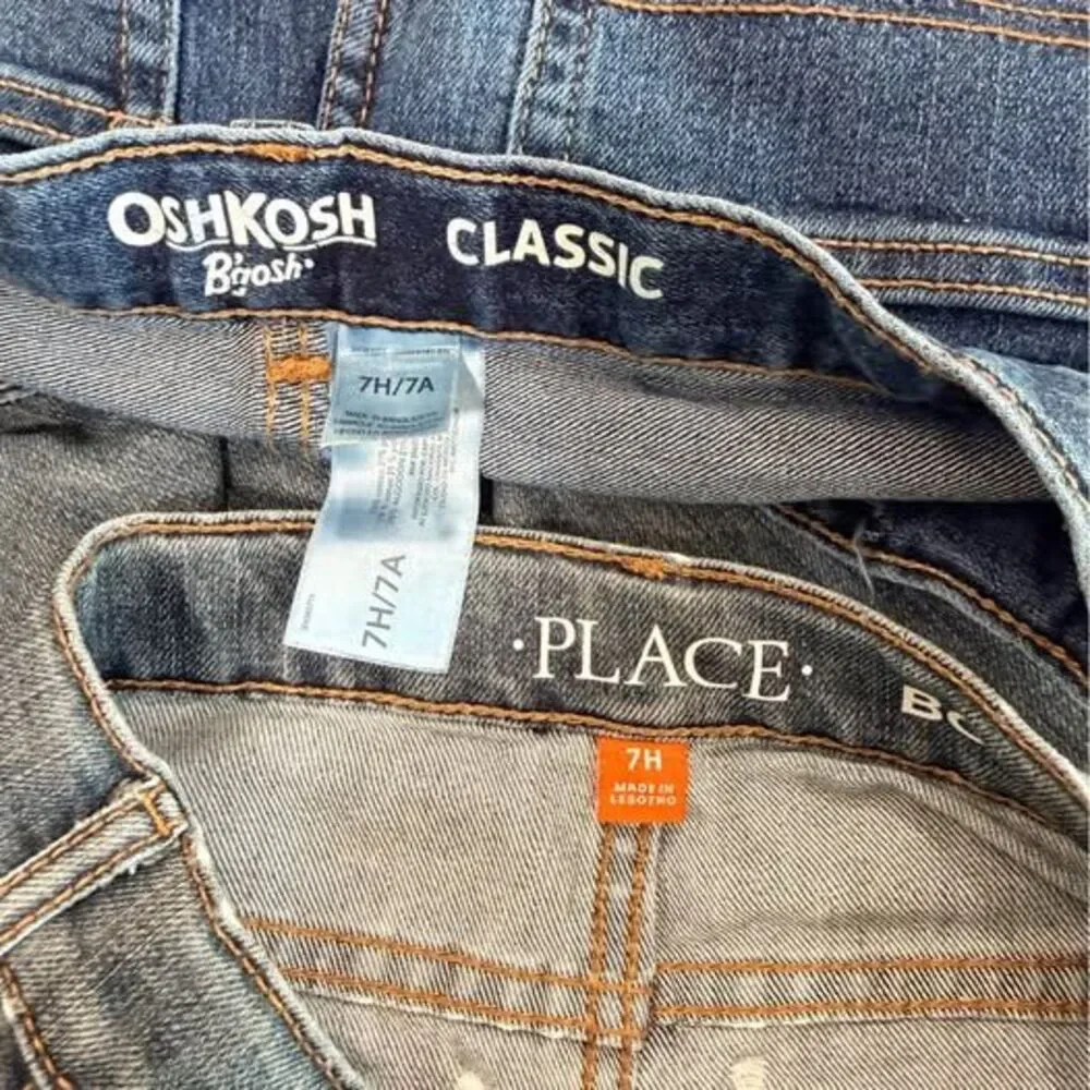 Boys jeans lot OshKosh Childrens Place size 7H Husky